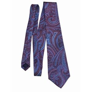 Vintage Liberty of London Silk Tie Blue Paisley Luxury‎ Business Career USA